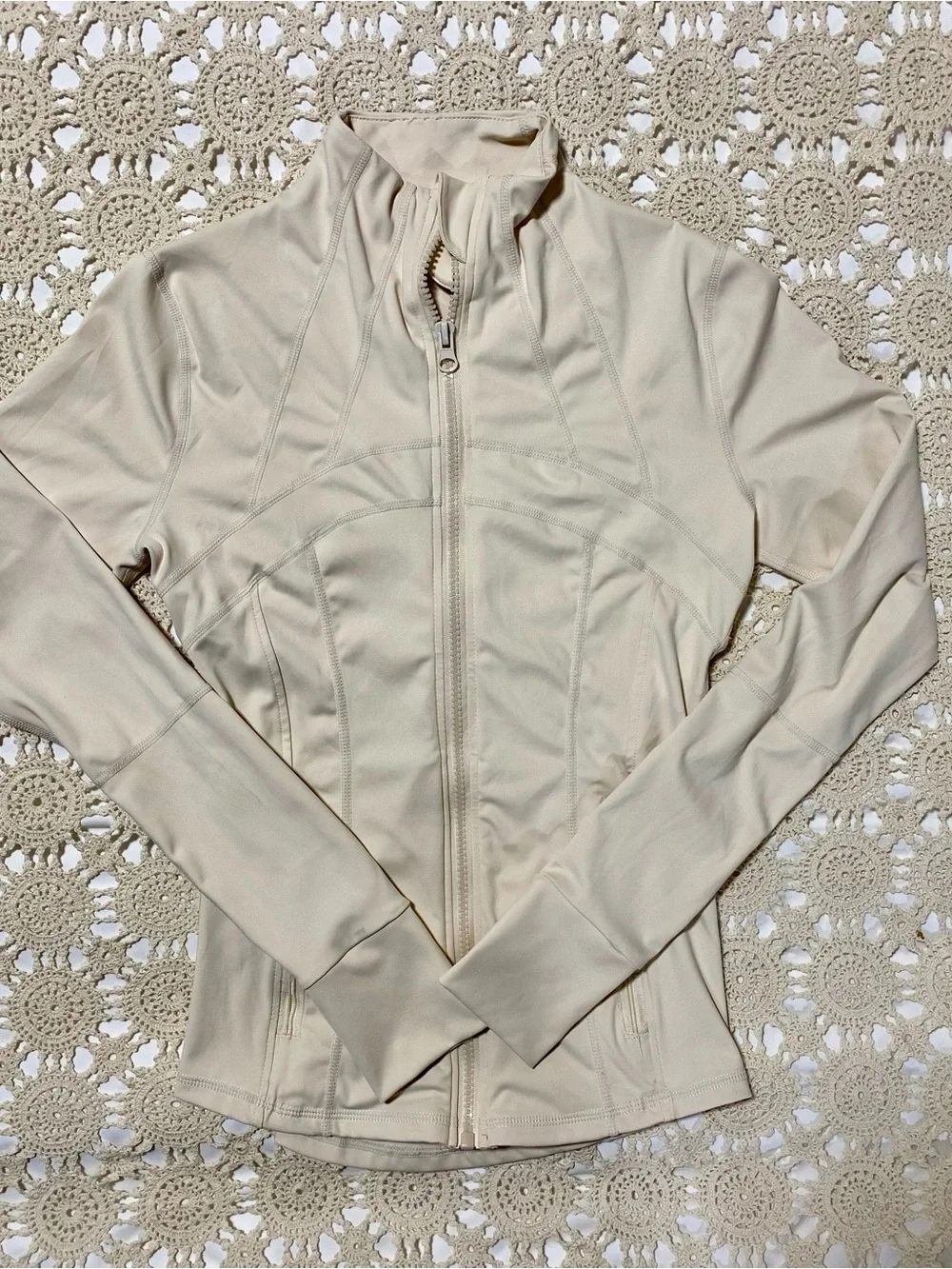 Women's Cream Full-Zip bbl style Active Jacket